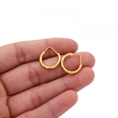 24k Gold Plated Copper Round Earrings Supplier