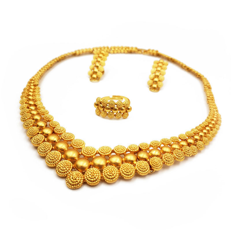24ct Gold Wedding Necklace Earrings Ring Bracelet Set Of Four Manufacturer
