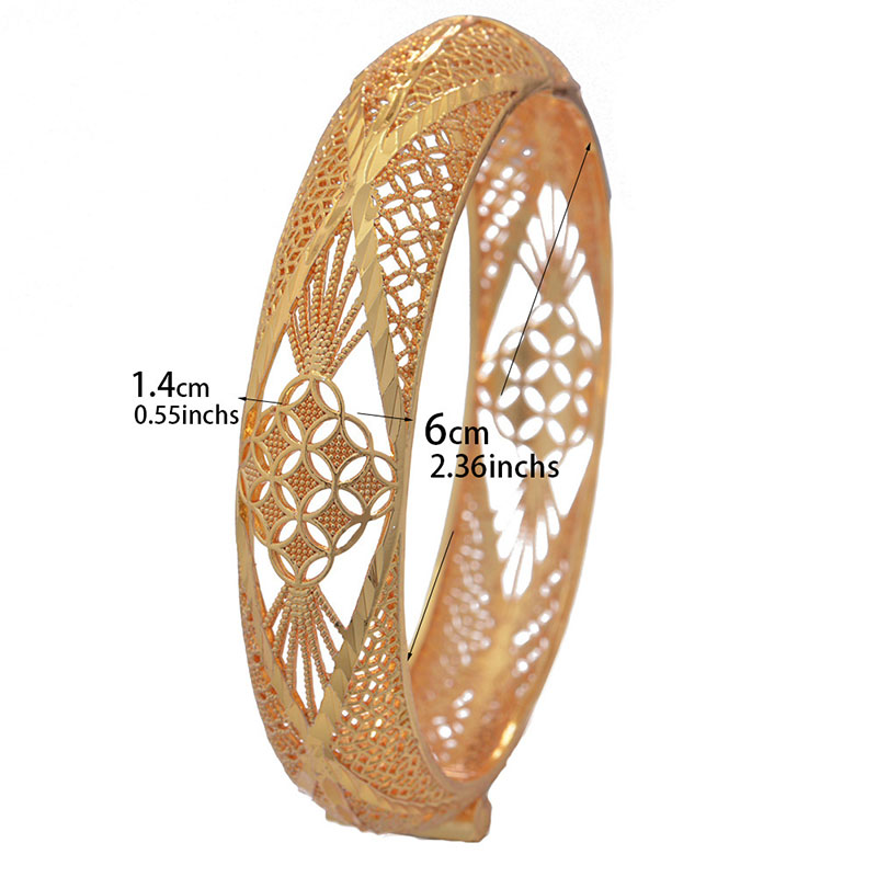 Bride 24k Gold Plated Hollow Copper Bangle Clad Gold Plated Sand Gold Bangle Manufacturer