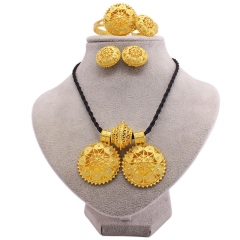 Jewelry Set Womens Middle East Bridal Wedding Necklace Earrings Ring Bracelet Four Piece Set Manufacturer