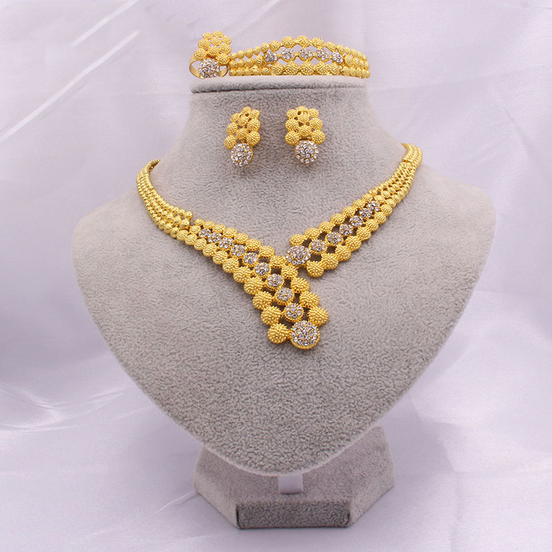 Middle Eastern Necklace Earrings Ring Bracelet Set Wedding Manufacturer