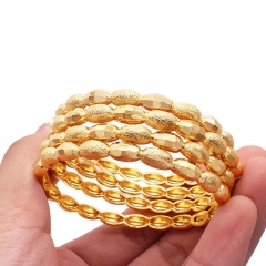Bridal 24k Gold Plated Copper Plated Sand And Gold Bangle Supplier