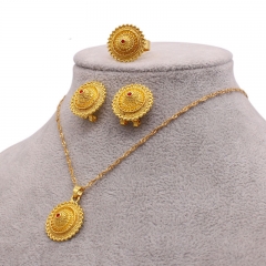 Set Ladies Wedding Classic Necklace Earrings Ring Three Pieces Set Manufacturer