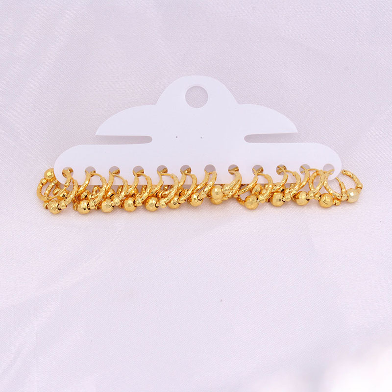24k Gold Plated Round Copper Hoop Pierced Wedding Earrings Supplier