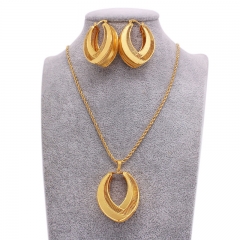 Gold 24k Jewelry Set European And American Wedding Jewelry Indian Bride Necklace Earrings Two Sets Manufacturer