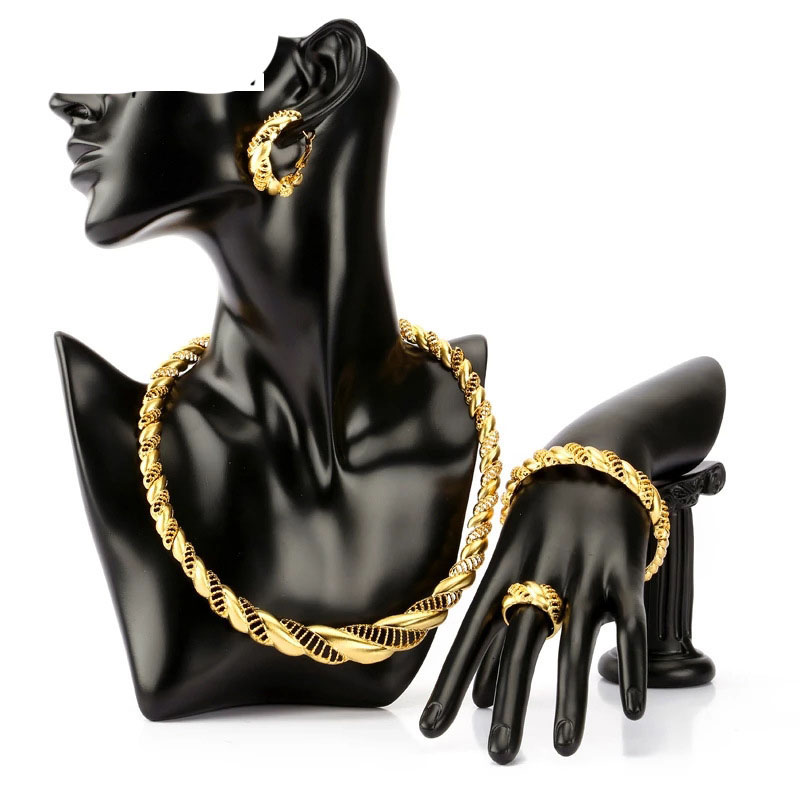 Gold Necklace Bracelet Earring Ring Set Of Four Manufacturer
