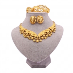 24k Gold Bridal Necklace Bracelet Earrings Bracelet Set Of Four Manufacturer