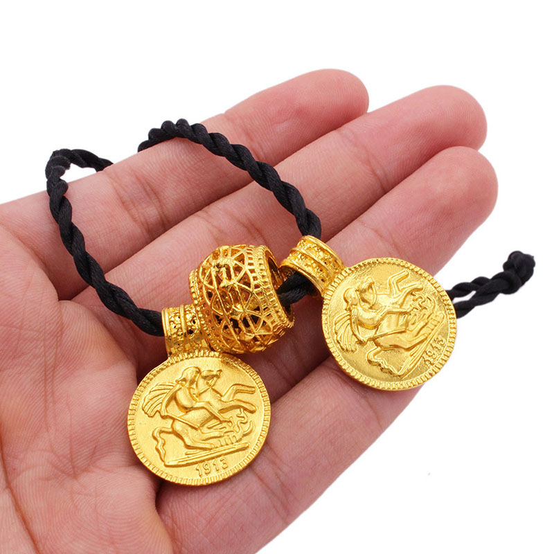24k Gold Large Coin Pendant Necklace Earrings Bracelet Bridal Jewellery Set Manufacturer