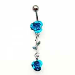 Double Rose Belly Button Navel Ring Navel Buckle Belly Button Piercing Supplier