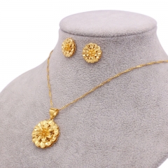 24k Gold Plated Necklace Earrings Set Of Two Supplier