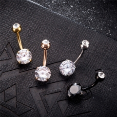 Stainless Steel Zircon Gold Rose Gold Belly Button Ring Set Body Piercing Supplier