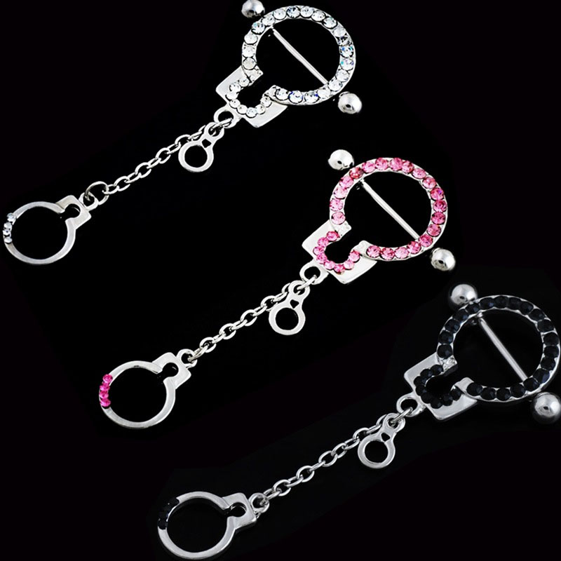 Wholesale Jewelry Stainless Steel Handcuff Nipple Ring Punk