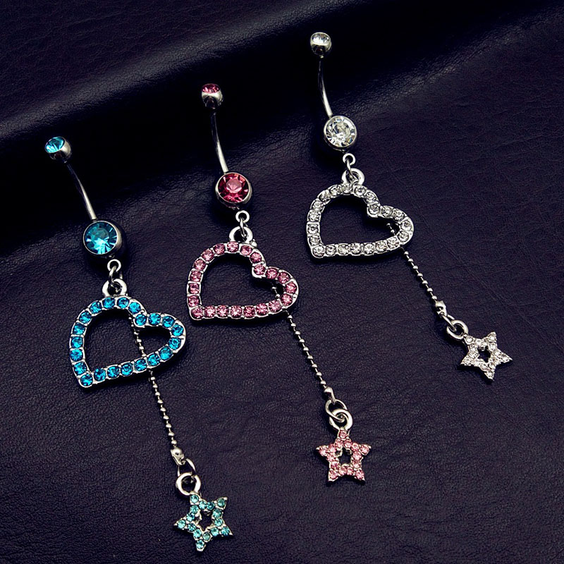 Wholesale Jewelry Heart Shaped Star Navel Ring Belly Button Piercing