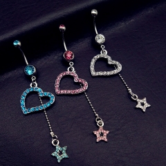 Wholesale Jewelry Heart Shaped Star Navel Ring Belly Button Piercing