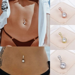Wholesale Jewelry Belly Button Ring Navel Jewelry Round Zirconia Short Navel Studs Body Piercing
