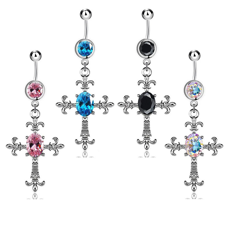 Wholesale Jewelry Crucifix Belly Button Ring Umbilical Ornaments Umbilical Nails Body Piercing