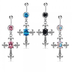 Wholesale Jewelry Crucifix Belly Button Ring Umbilical Ornaments Umbilical Nails Body Piercing
