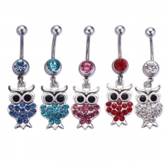 Wholesale Jewelry Cute Owl Navel Ring Belly Button Piercing