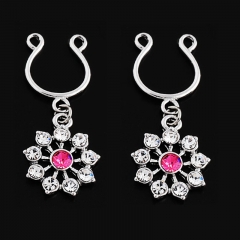 Stainless Steel Floral Fake Nipple Rings Adjustable Distributor