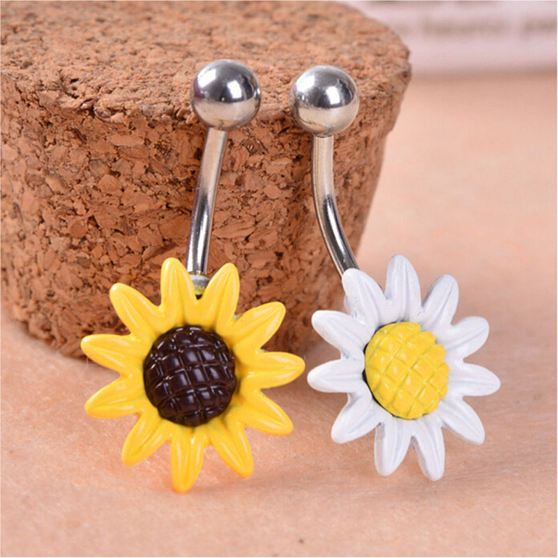 Sunflower Belly Button Ring Navel Ring Navel Button Piercing Body Jewelry Supplier