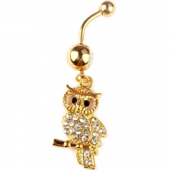 Wholesale Jewelry Golden Owl Navel Ring Belly Button Piercing