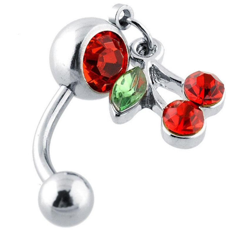 Wholesale Jewelry Cherry Studded Belly Button Rings