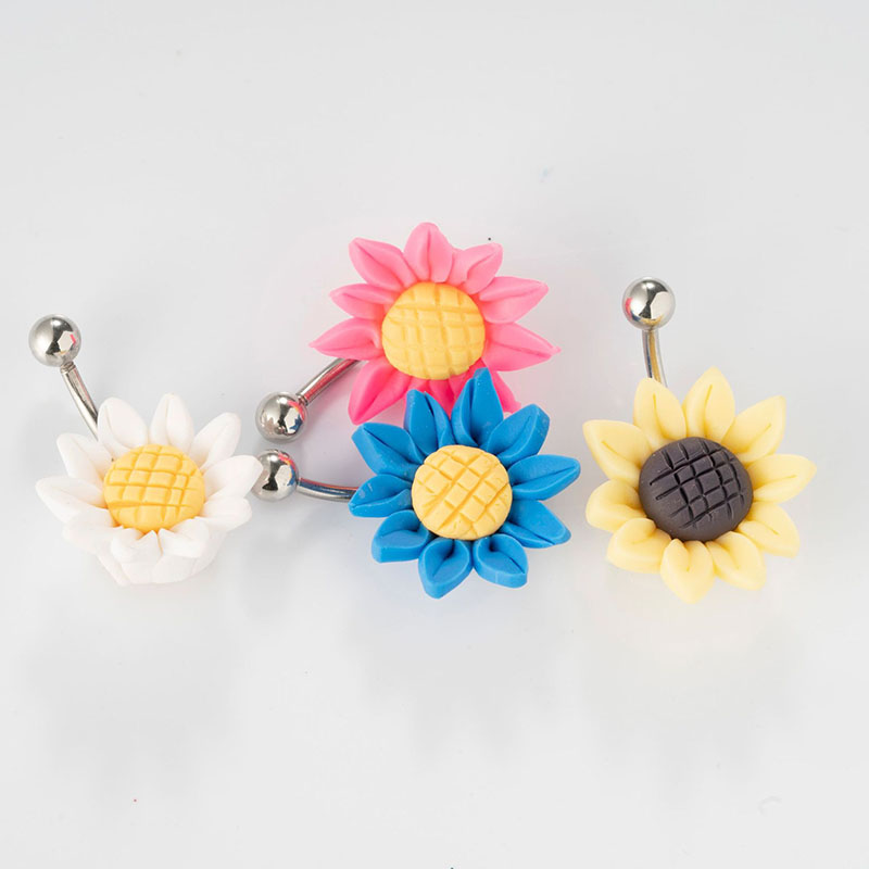 Wholesale Jewelry Sun Flower Sunflower Belly Button Ring Belly Button Piercing