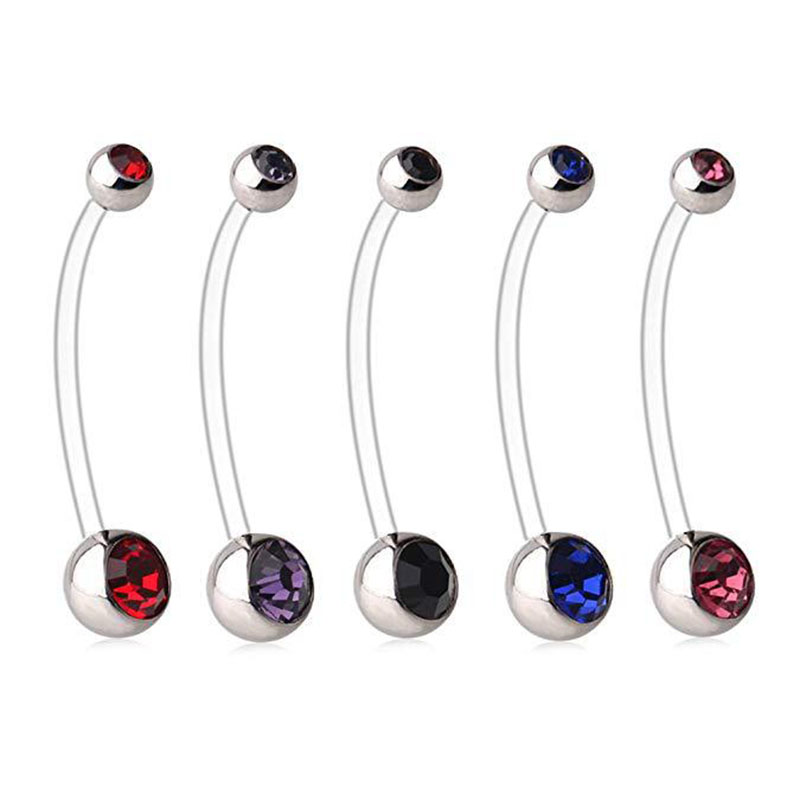 Wholesale Jewelry Soft Rod Maternity Belly Button Ring Navel Ring Belly Button Piercing Jewelry