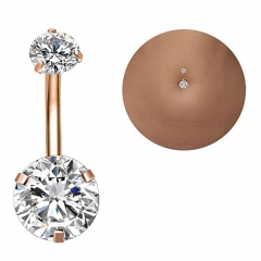 Set Of Four Rose Gold Opal Zirconia Short Belly Button Ring Supplier