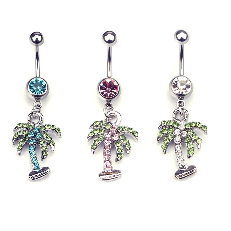 Wholesale Jewelry Coconut Studded Belly Button Ring