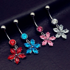 Explosive Flower Petal Belly Button Ring Studs Distributor