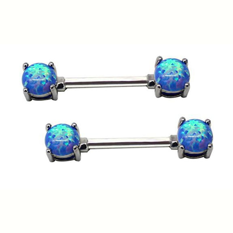Opal Breast Ring Stainless Steel 1.6*14+5+5 Rod Piercing Distributor