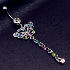 Personalized Butterfly Chain With Diamond Belly Button Ring Distributor