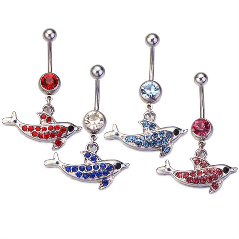 Wholesale Jewelry Cute Dolphin Belly Button Ring Belly Button Piercing