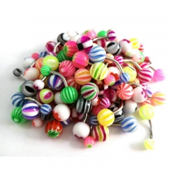 Soft Rod 10pcs Mixed Colour Acrylic Navel Studs Distributor
