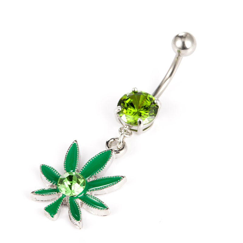 Maple Belly Button Ring With Diamonds Distributor