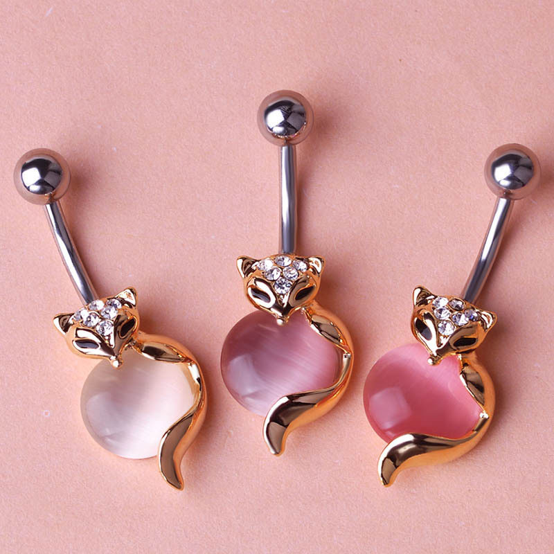 Wholesale Jewelry Cute Little Fox Belly Button Ring