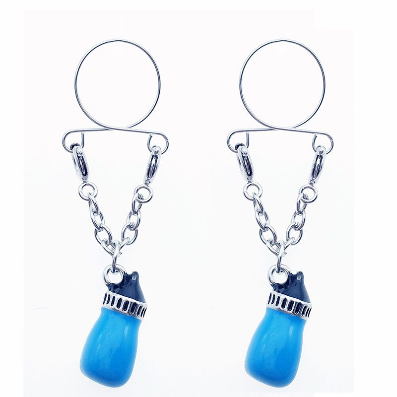 Blue Bottle Fake Nipple Ring Adjustable Distributor