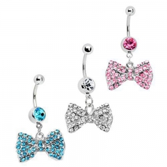 Bow Tie Navel Ring Gold Plated Navel Studs Black Distributor