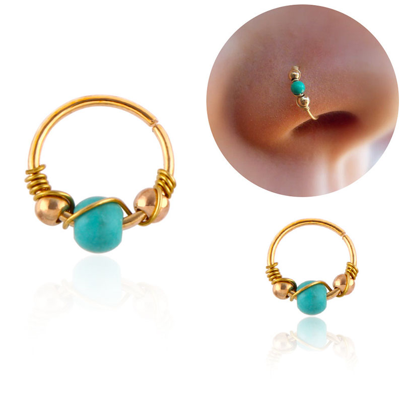 Turquoise Wire Wrapped Nose Stud Ear Bone Studs Manufacturer