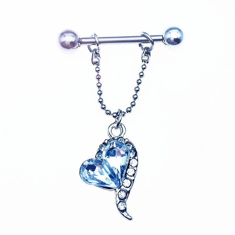 Pendant Heart Shaped Breast Ring Punk Style Distributor