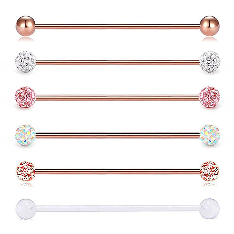 Rose Gold Full Diamond Ball Long Stud Earrings Manufacturer