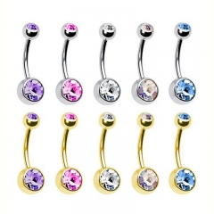 Belly Button Ring Set Gold Plated Set Of 10 Distributor