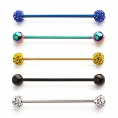 Long Ear Bone Studs Full Diamond Ball Cartilage Studs Shambhala Distributor