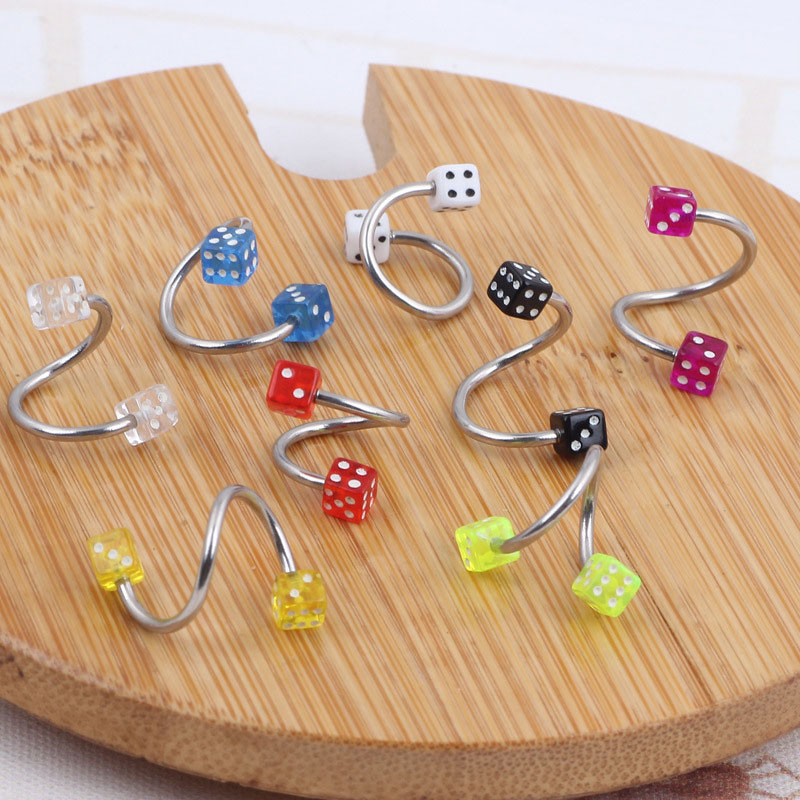 Acrylic Anti-allergy S-shaped Curved Rod Color Studs Ear Bone Studs Nose Studs Lip Studs Eyebrow Studs Distributor