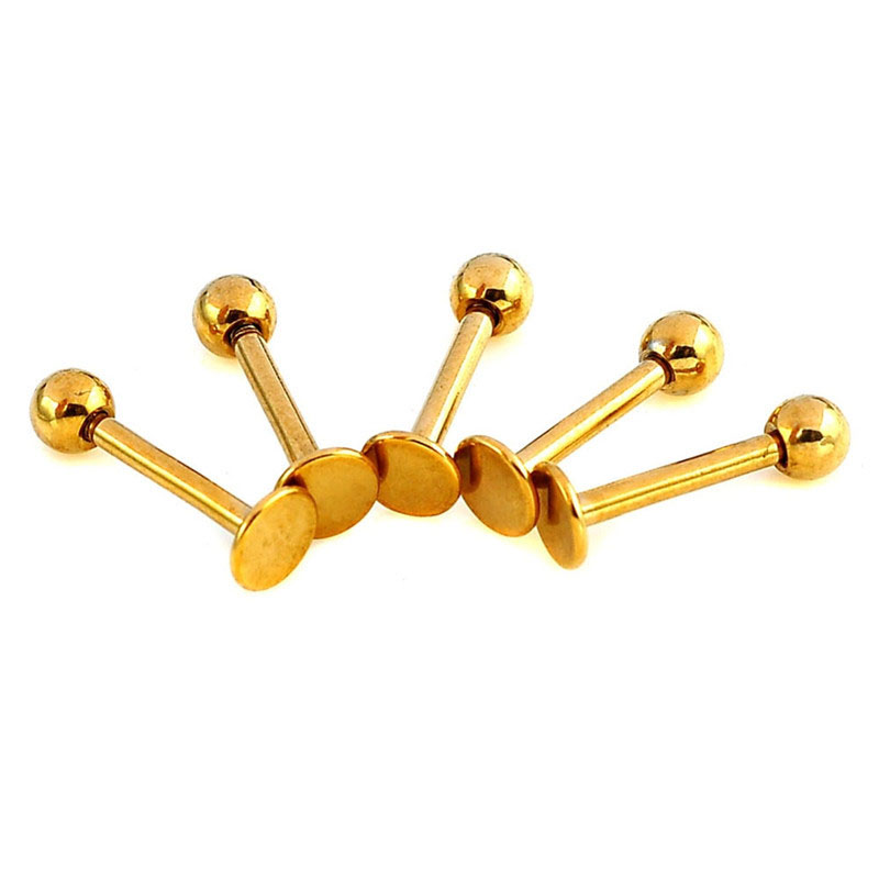 Stainless Steel Gold Lip Studs Round Ball Earrings Distributor