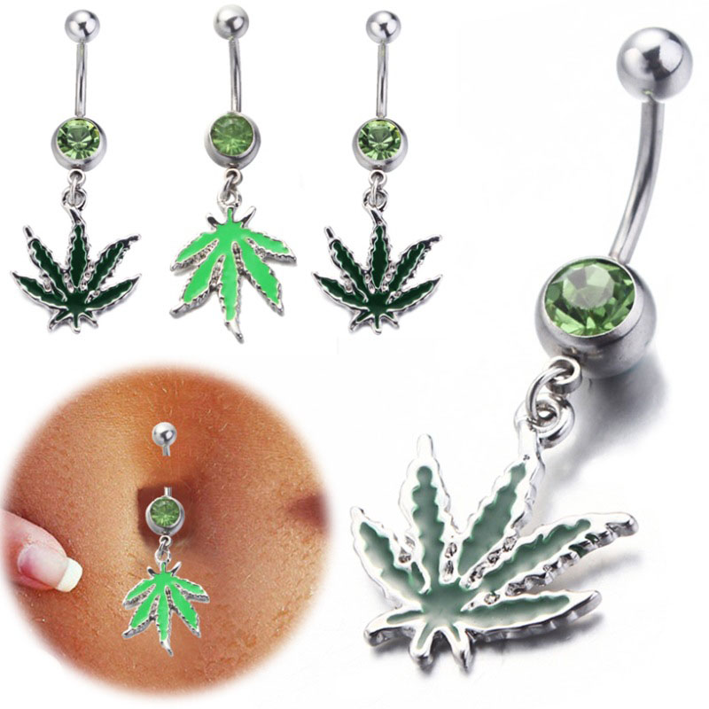 Wholesale Jewelry Leaf Maple Belly Button Ring Belly Button