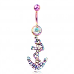 Boat Spear Coloured Plated Navel Studs Distributor