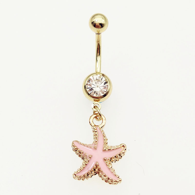 Oil Dripping Starfish Belly Button Ring Belly Button Distributor