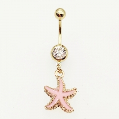 Oil Dripping Starfish Belly Button Ring Belly Button Distributor